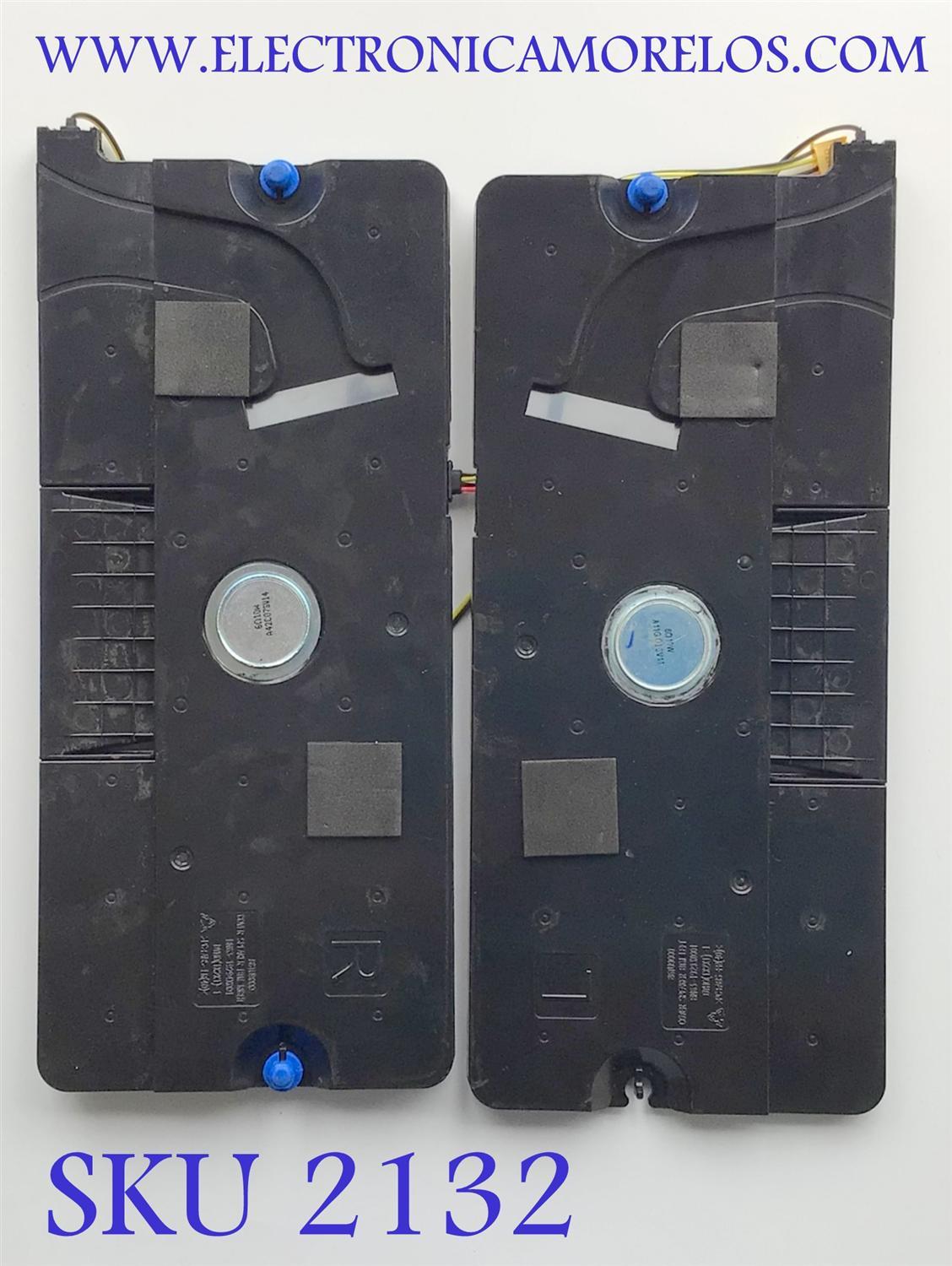 KIT DE BOCINA PARA TV SAMSUNG ( 2 PZ ) NUMERO DE PARTE BN96-51909A / BN63-19292X / BN63-19295X / BN9651919A / 51909A / 86TU9000 / 6Ω 10W / A82C09SV18 / PANEL CY-BT085HGHV3H / MODELO UN85TU700DFXZA DA05